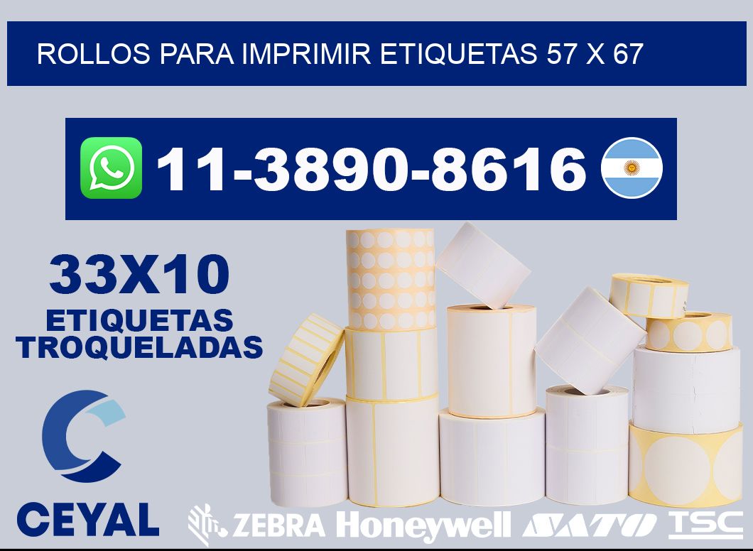 rollos para imprimir etiquetas 57 x 67