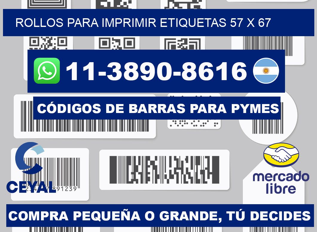 rollos para imprimir etiquetas 57 x 67