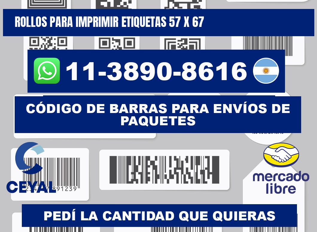 rollos para imprimir etiquetas 57 x 67