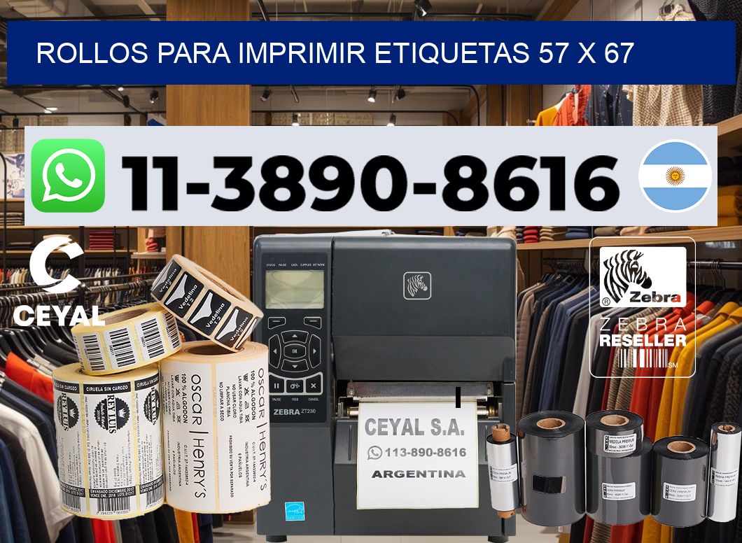 rollos para imprimir etiquetas 57 x 67