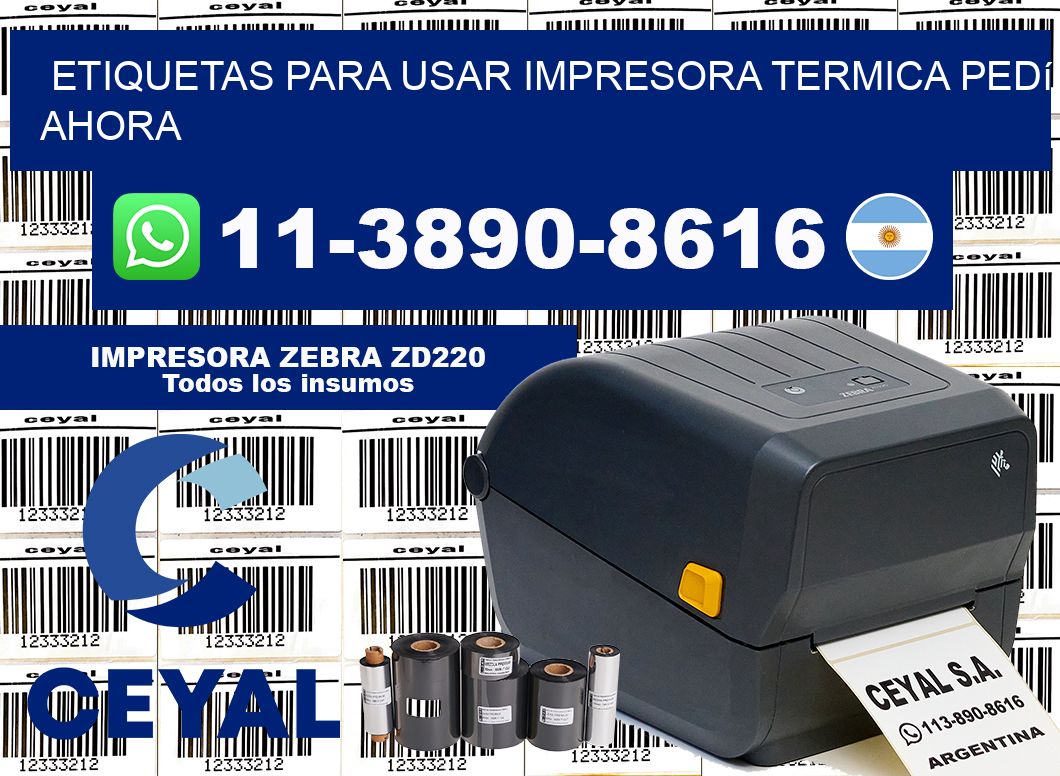 ETIQUETAS PARA USAR IMPRESORA TERMICA Pedí ahora