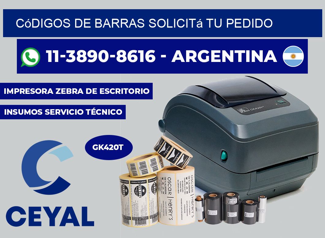 códigos de barras Solicitá tu pedido