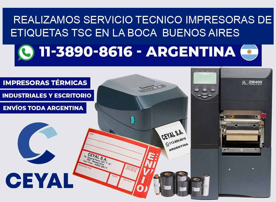 realizamos servicio tecnico Impresoras de Etiquetas TSC en La Boca  Buenos Aires