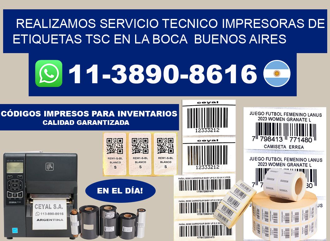 realizamos servicio tecnico Impresoras de Etiquetas TSC en La Boca  Buenos Aires