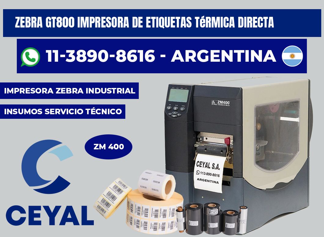 zebra gt800 impresora de etiquetas térmica directa