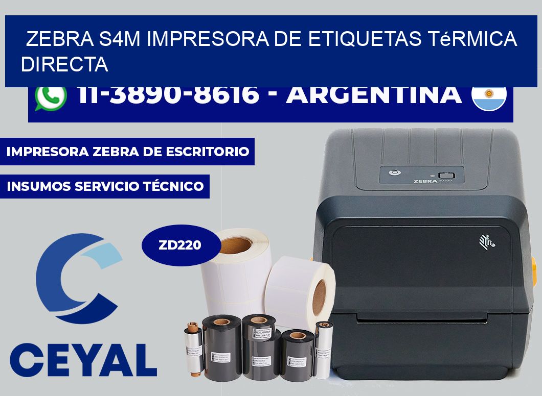 zebra s4m impresora de etiquetas térmica directa