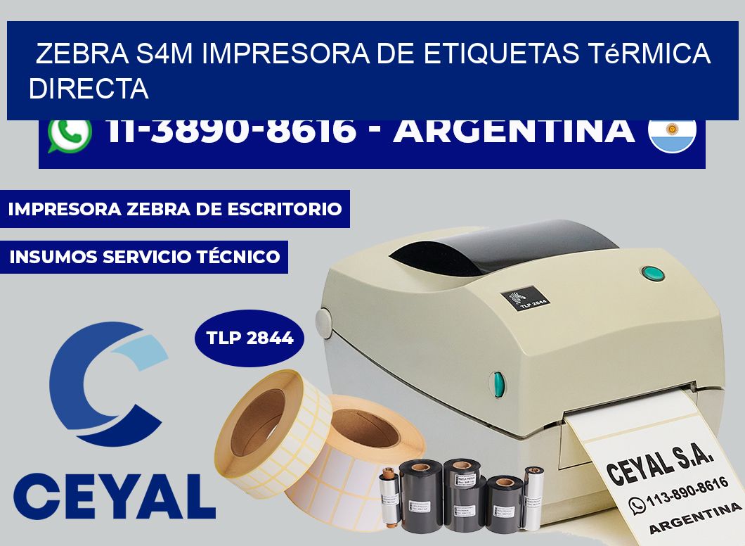 zebra s4m impresora de etiquetas térmica directa