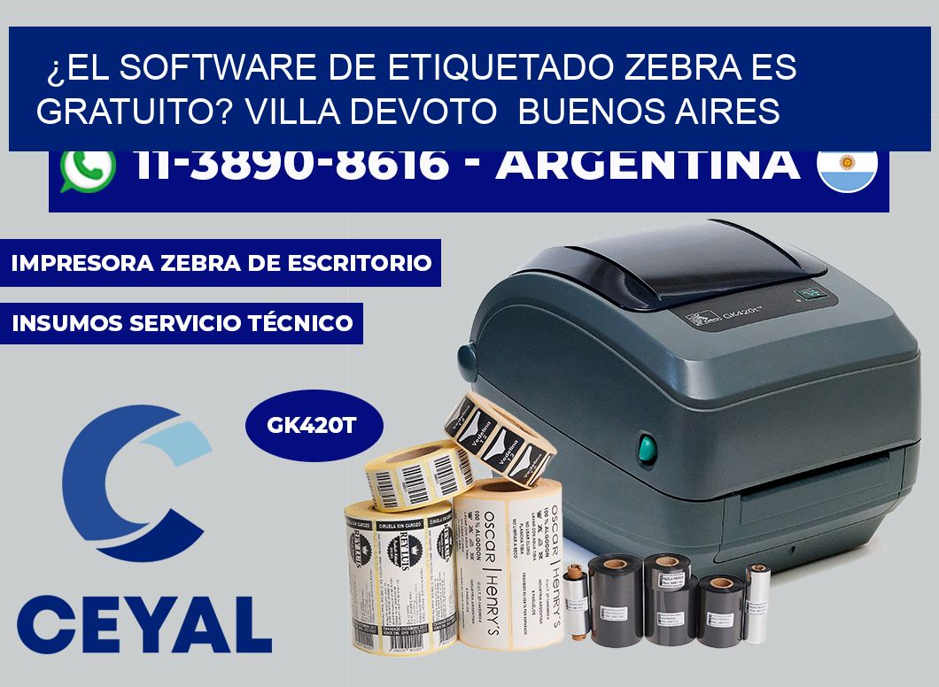 ¿El software de etiquetado Zebra es gratuito? Villa Devoto  Buenos Aires
