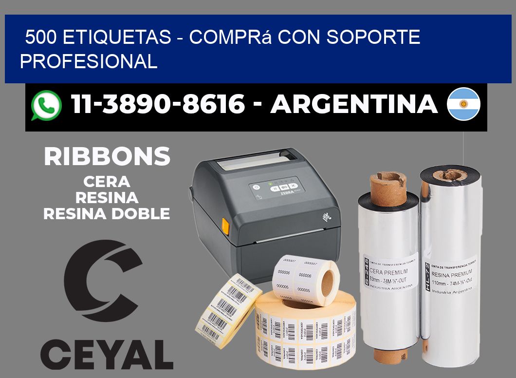 500 ETIQUETAS - Comprá con soporte profesional