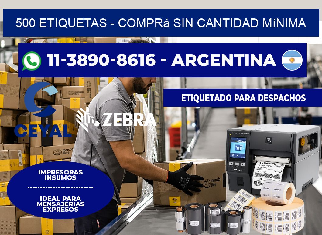 500 ETIQUETAS - Comprá sin cantidad mínima