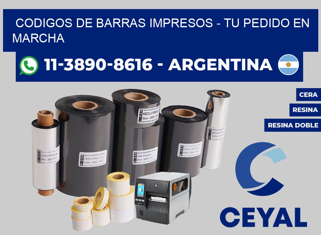 CODIGOS DE BARRAS IMPRESOS - Tu pedido en marcha