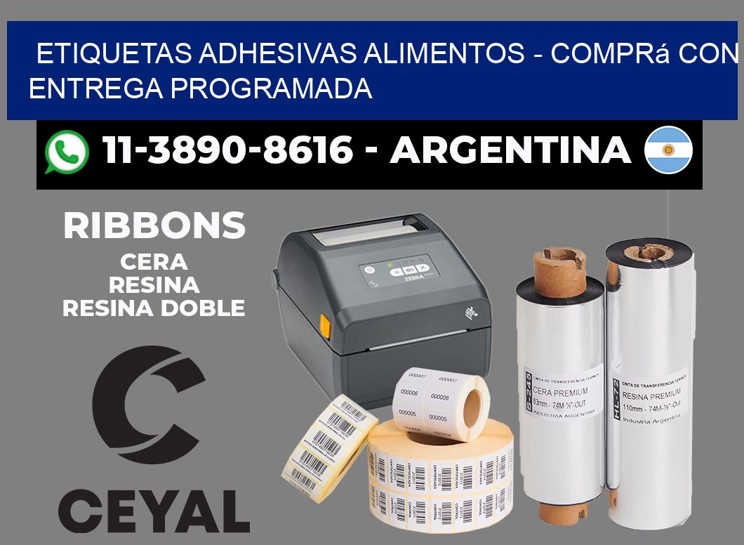 ETIQUETAS ADHESIVAS ALIMENTOS - Comprá con entrega programada