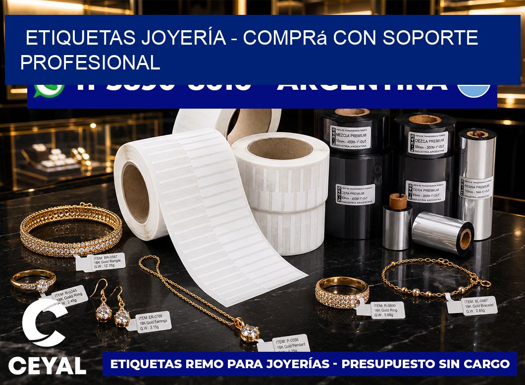 ETIQUETAS JOYERÍA - Comprá con soporte profesional