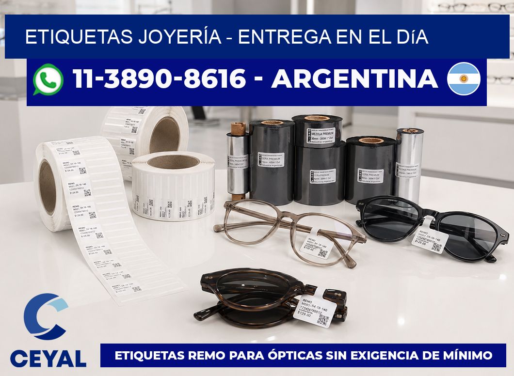 ETIQUETAS JOYERÍA - Entrega en el día