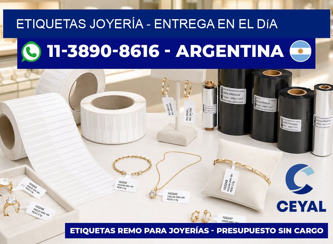 ETIQUETAS JOYERÍA - Entrega en el día