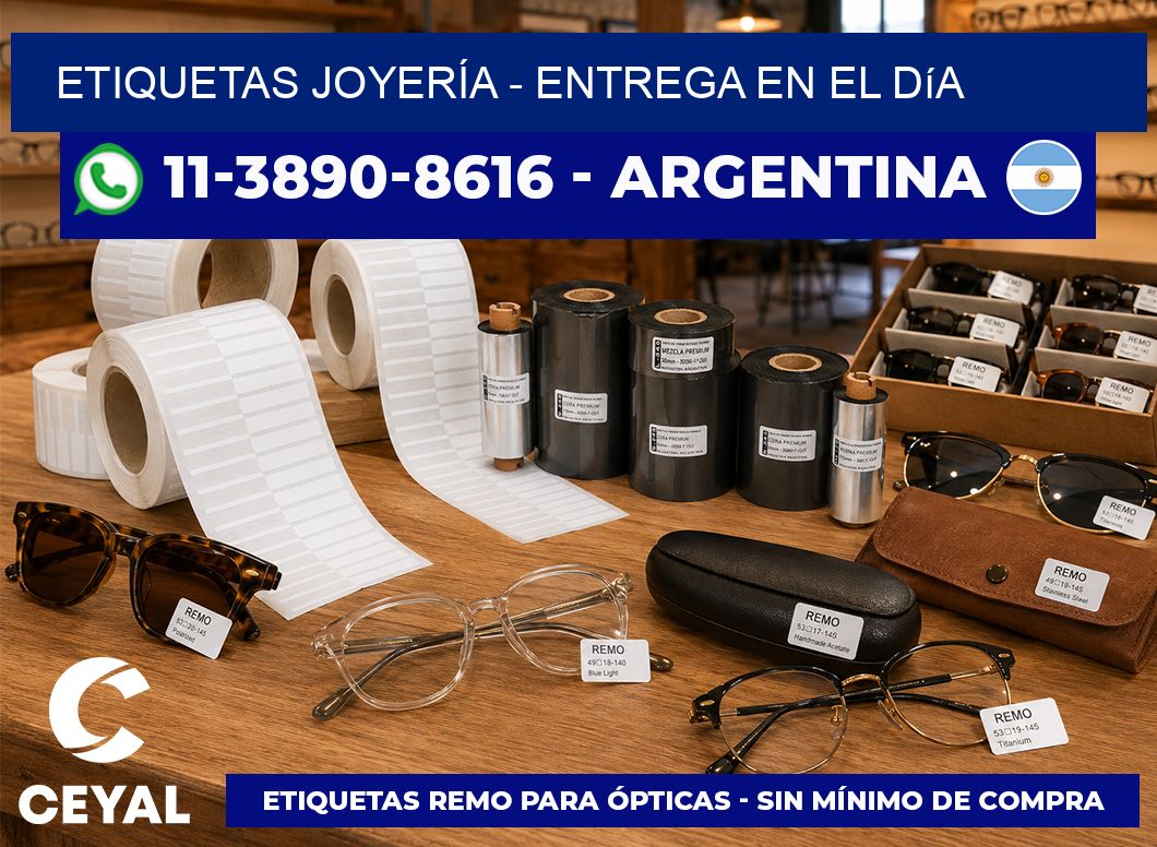 ETIQUETAS JOYERÍA - Entrega en el día