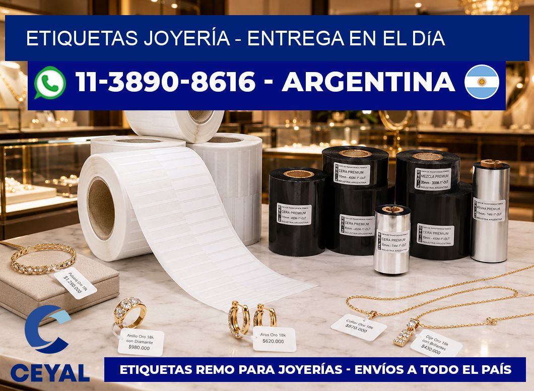 ETIQUETAS JOYERÍA – Entrega en el día