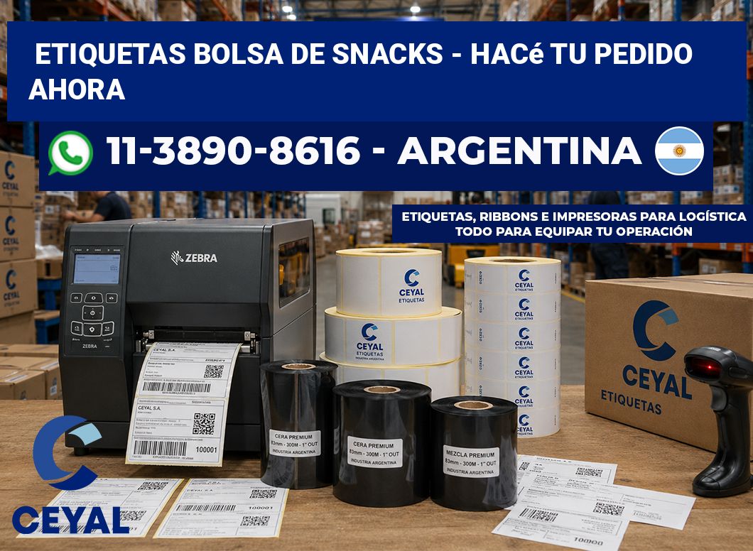 Etiquetas Bolsa de snacks - Hacé tu pedido ahora