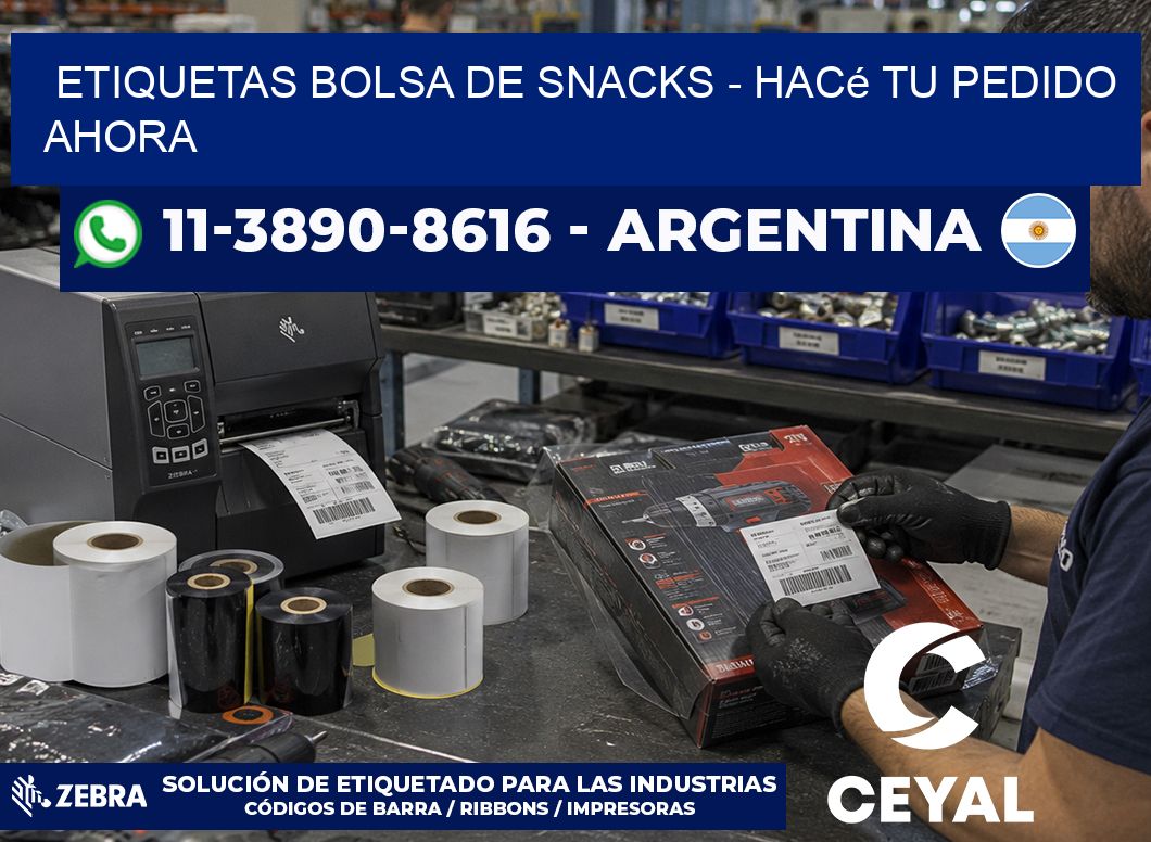 Etiquetas Bolsa de snacks - Hacé tu pedido ahora