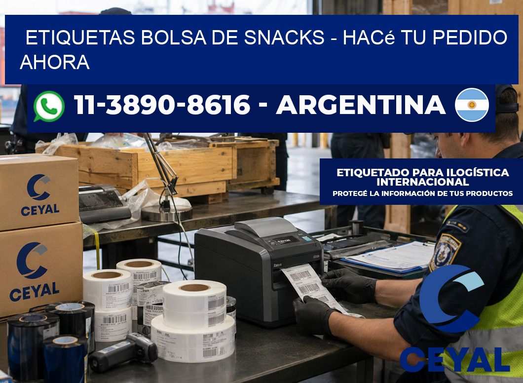 Etiquetas Bolsa de snacks - Hacé tu pedido ahora
