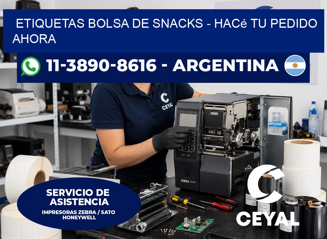 Etiquetas Bolsa de snacks - Hacé tu pedido ahora