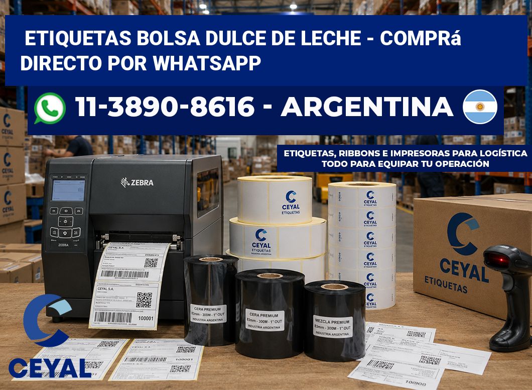 Etiquetas Bolsa dulce de leche - Comprá directo por WhatsApp