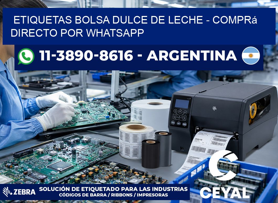 Etiquetas Bolsa dulce de leche - Comprá directo por WhatsApp