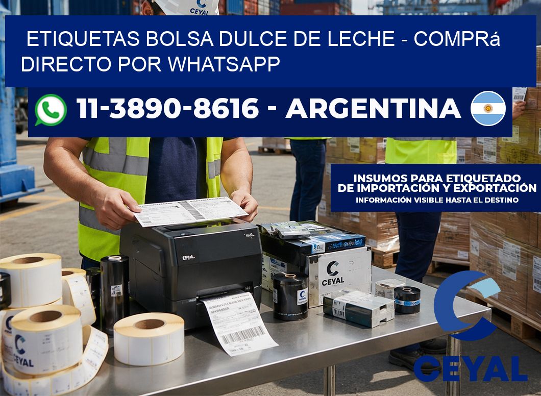 Etiquetas Bolsa dulce de leche - Comprá directo por WhatsApp