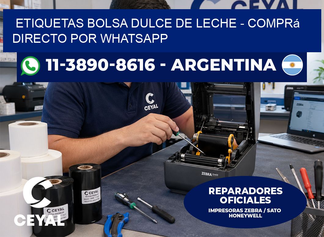 Etiquetas Bolsa dulce de leche - Comprá directo por WhatsApp