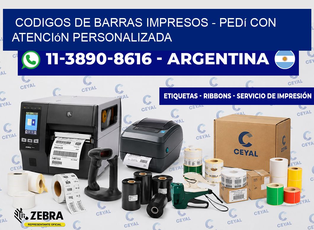 CODIGOS DE BARRAS IMPRESOS - Pedí con atención personalizada