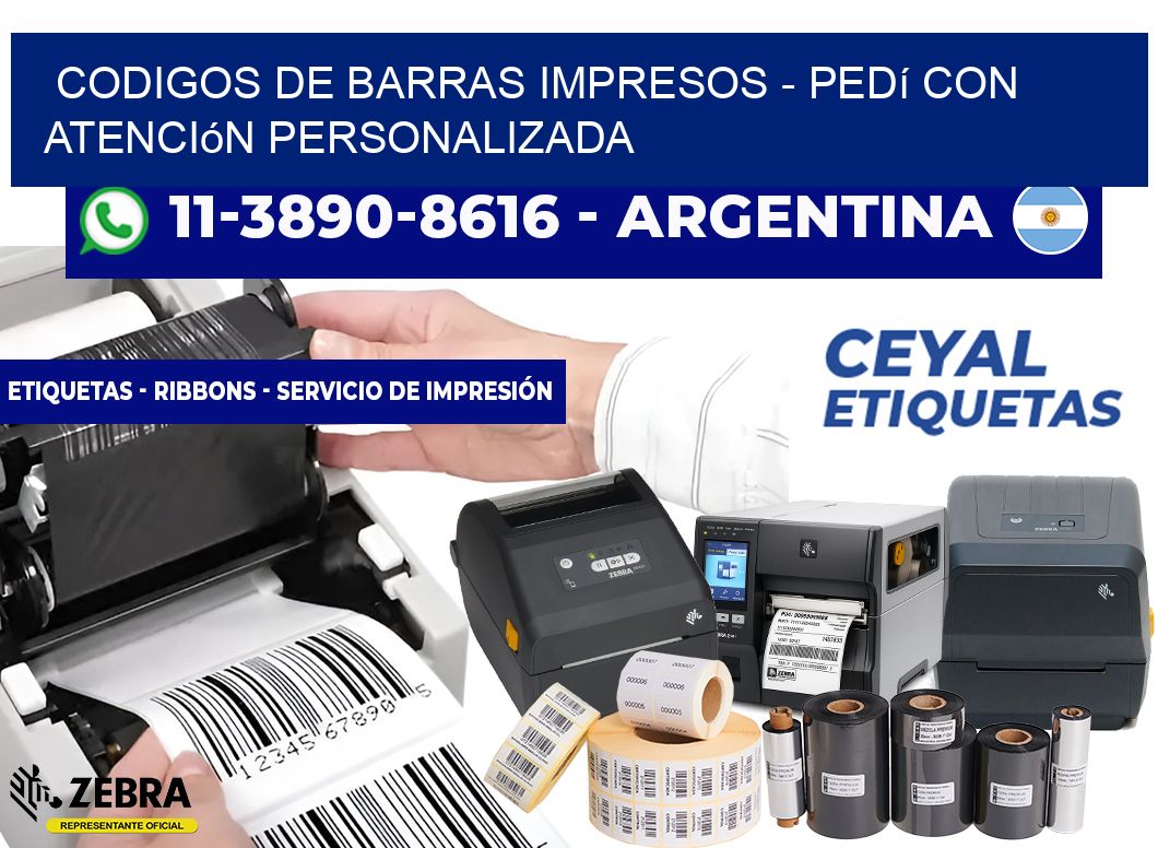 CODIGOS DE BARRAS IMPRESOS - Pedí con atención personalizada