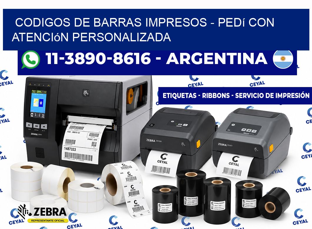 CODIGOS DE BARRAS IMPRESOS - Pedí con atención personalizada