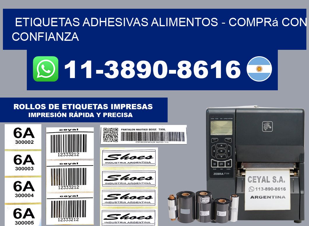 ETIQUETAS ADHESIVAS ALIMENTOS - Comprá con confianza
