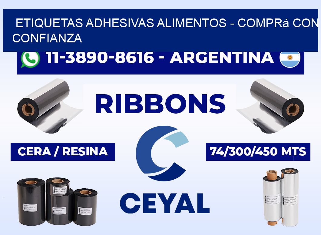 ETIQUETAS ADHESIVAS ALIMENTOS - Comprá con confianza