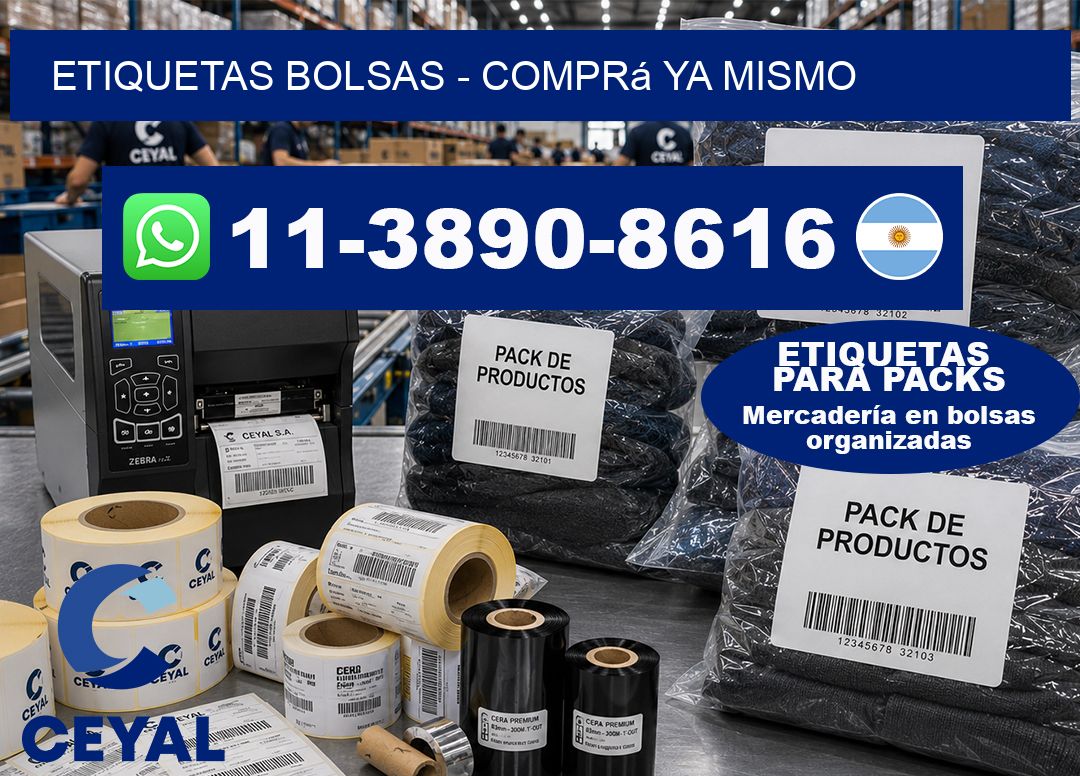 ETIQUETAS BOLSAS - Comprá ya mismo