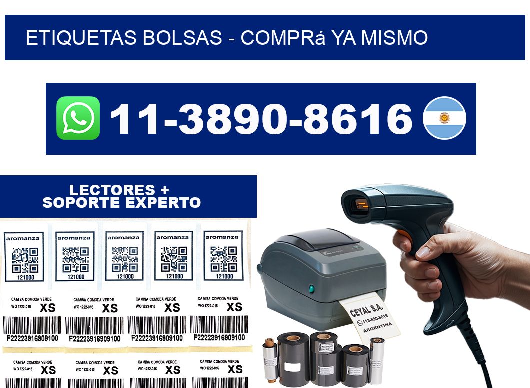 ETIQUETAS BOLSAS - Comprá ya mismo
