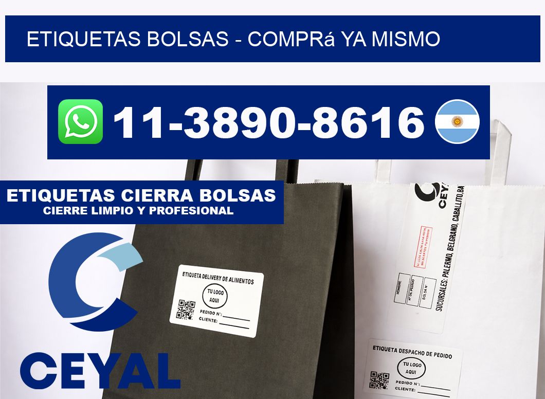 ETIQUETAS BOLSAS - Comprá ya mismo