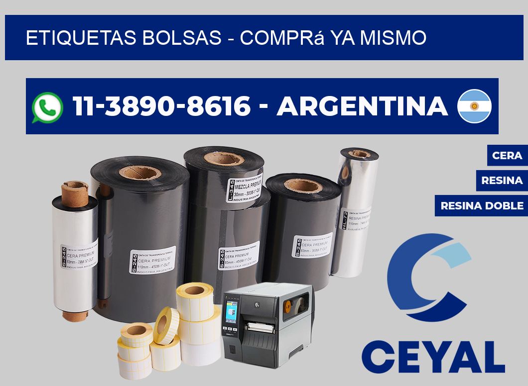 ETIQUETAS BOLSAS - Comprá ya mismo