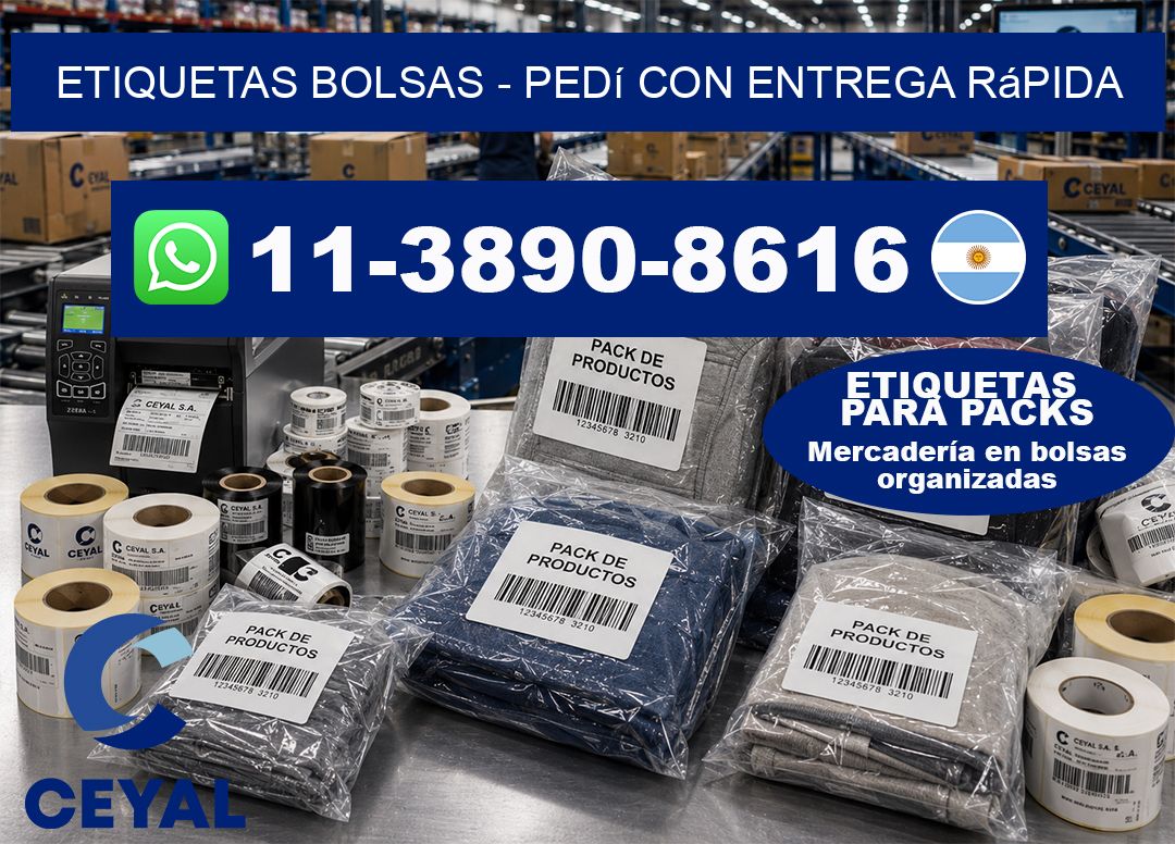 ETIQUETAS BOLSAS - Pedí con entrega rápida