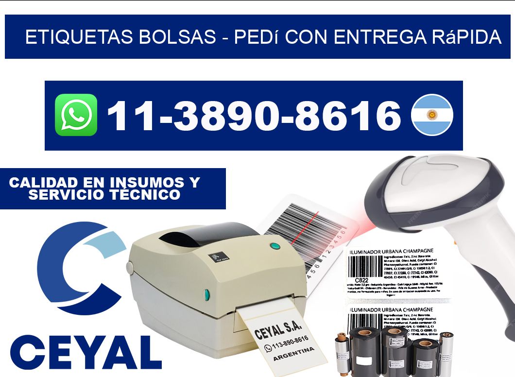 ETIQUETAS BOLSAS - Pedí con entrega rápida