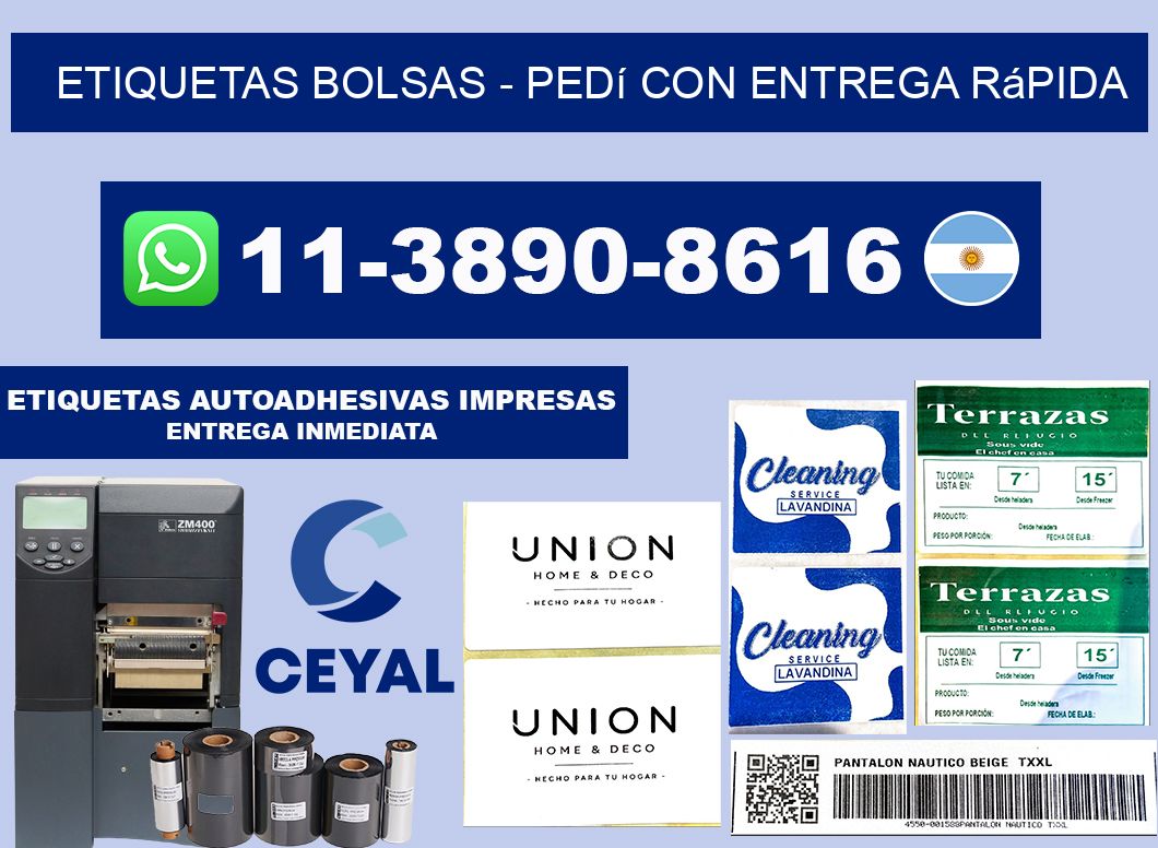 ETIQUETAS BOLSAS - Pedí con entrega rápida