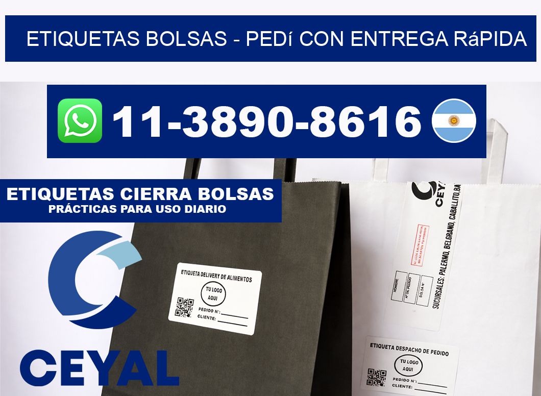 ETIQUETAS BOLSAS - Pedí con entrega rápida