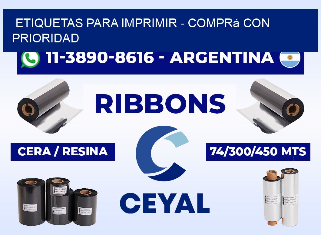 ETIQUETAS PARA IMPRIMIR - Comprá con prioridad