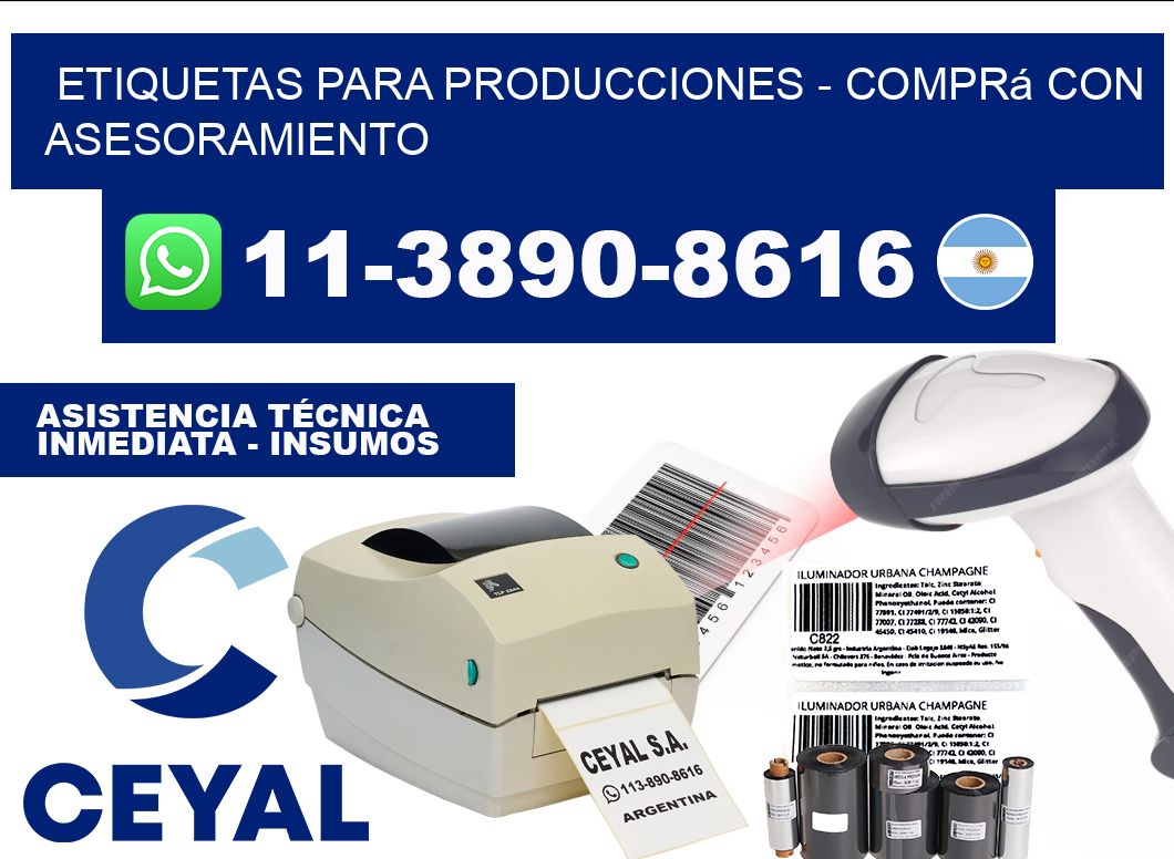 ETIQUETAS PARA PRODUCCIONES - Comprá con asesoramiento