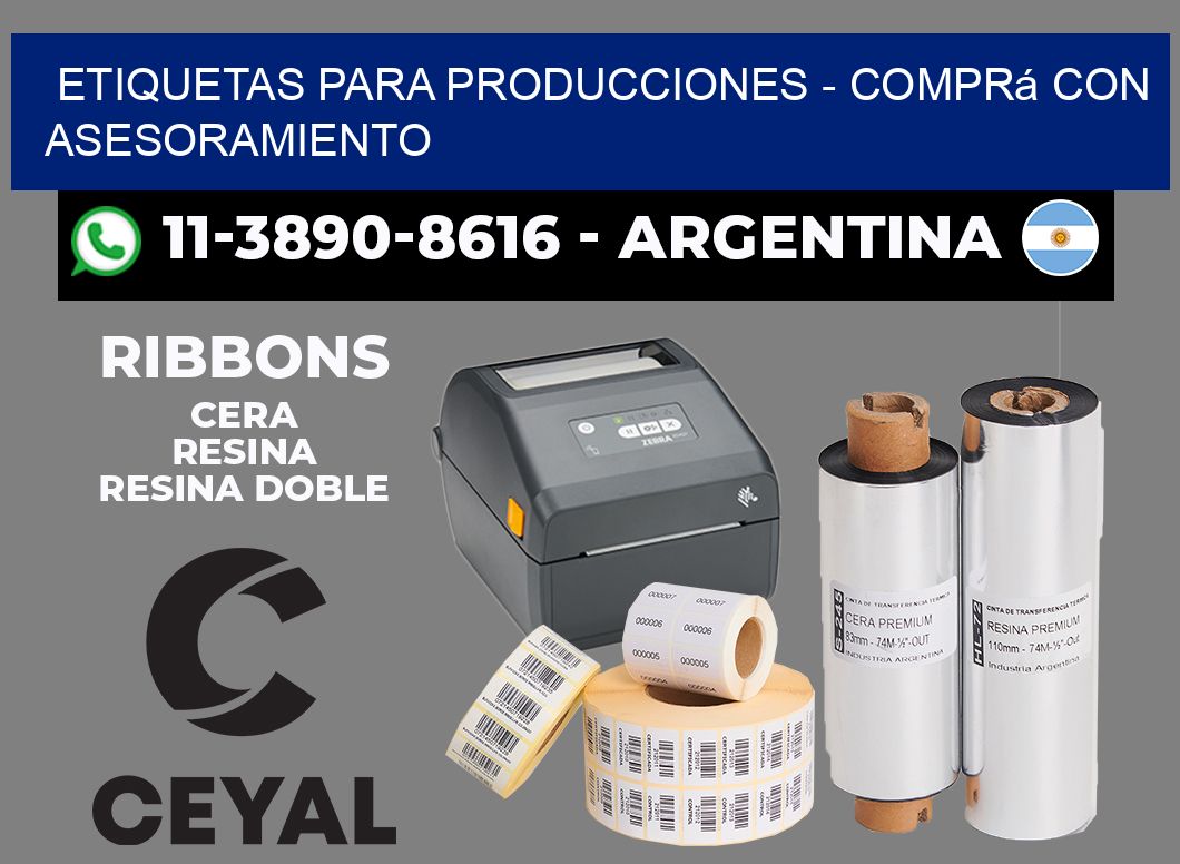 ETIQUETAS PARA PRODUCCIONES - Comprá con asesoramiento