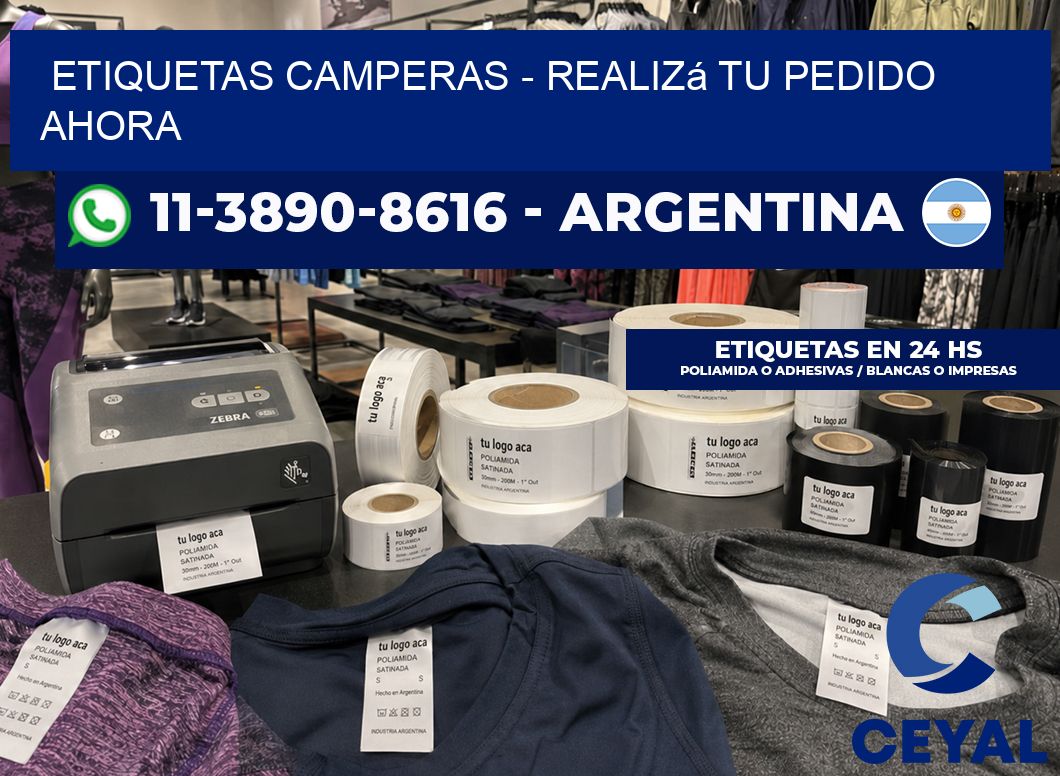 Etiquetas Camperas - Realizá tu pedido ahora