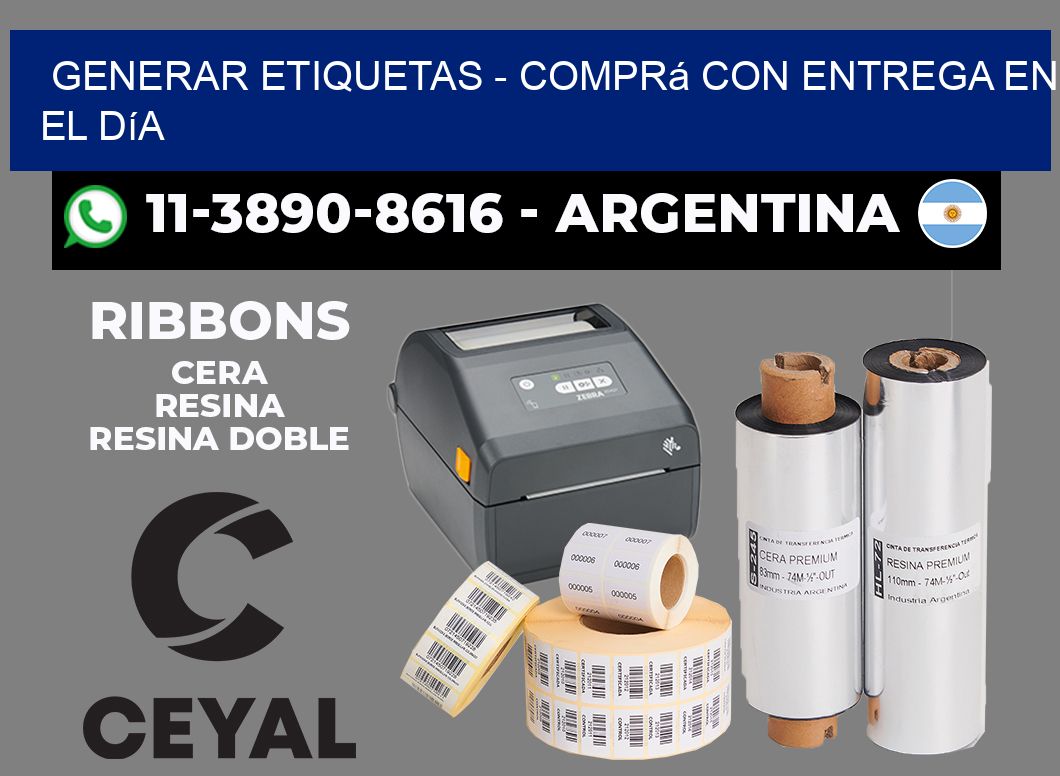 GENERAR ETIQUETAS - Comprá con entrega en el día