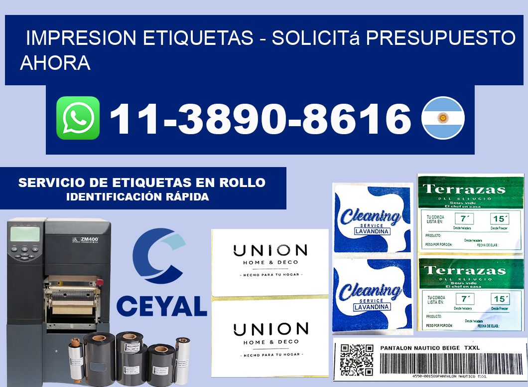 IMPRESION ETIQUETAS - Solicitá presupuesto ahora