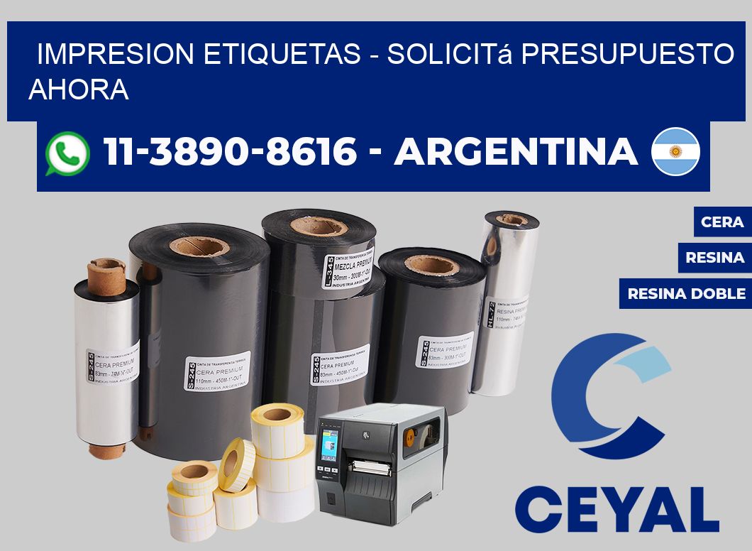 IMPRESION ETIQUETAS - Solicitá presupuesto ahora