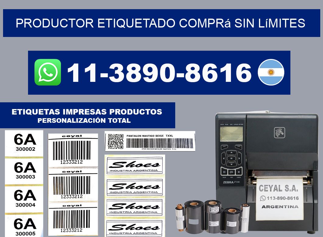 PRODUCTOR ETIQUETADO Comprá sin límites
